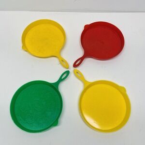 Vintage Fuller Brush Plastic Frying Pan Coasters Lot Of 4